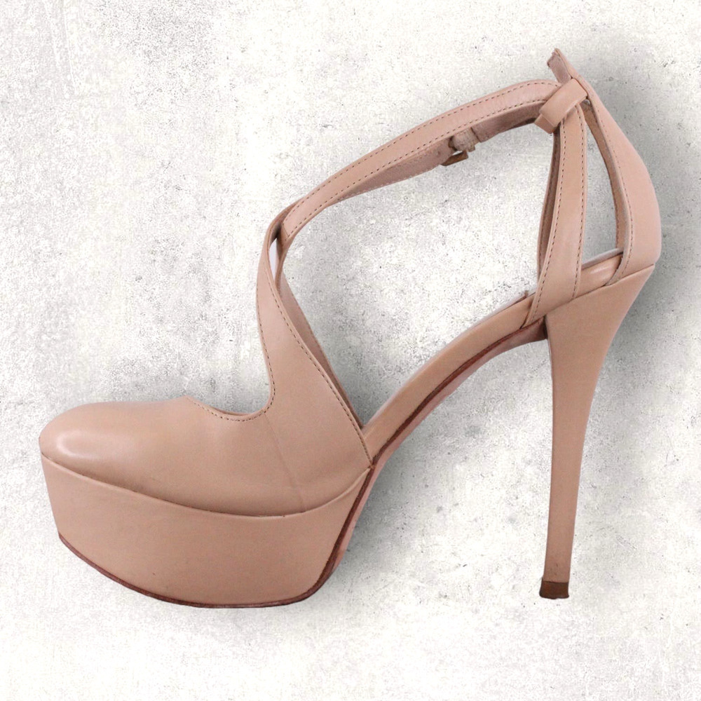 MARCIANO Platform Stilletos Crossover Straps in Beige Size 6.5M - Picture 5 of 16